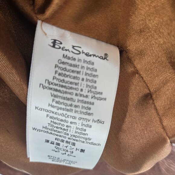 Vintage Ben Sherman Brown Leather Jacket Moto Quilted Back Distressed Flaws Med - Picture 10 of 16